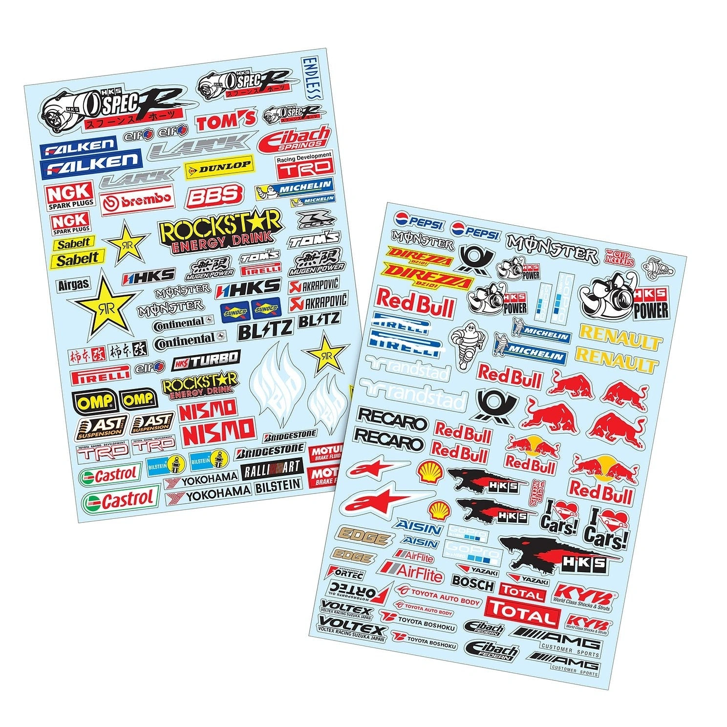 1/10 A4 Sticker Rockstar Redbulls Michelin Tom's HKS Castrol Tamiya TT01 TT02